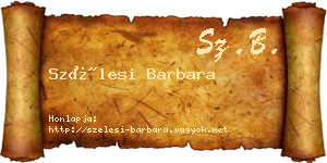 Szélesi Barbara névjegykártya